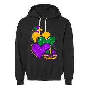 Laissez Les Bon Temps Rouler Happy Mardi Gras Fat Tuesday Garment-Dyed Fleece Hoodie