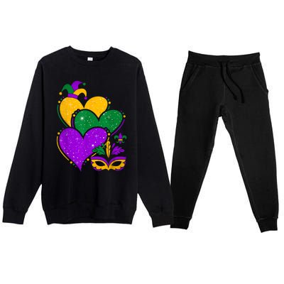 Laissez Les Bon Temps Rouler Happy Mardi Gras Fat Tuesday Premium Crewneck Sweatsuit Set