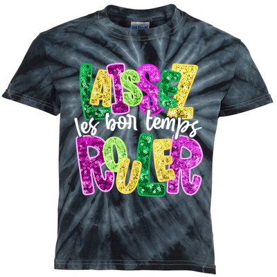 Laissez Les Bon Temps Rouler Happy Mardi Gras Fat Tuesday Kids Tie-Dye T-Shirt