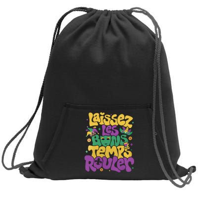 Laissez Les Bons Temps Rouler Mardi Gras Sweatshirt Cinch Pack Bag