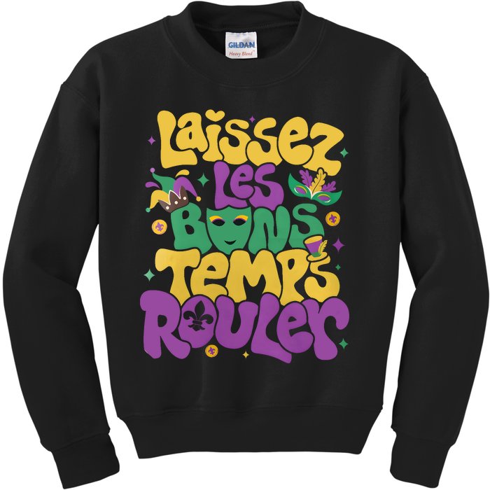 Laissez Les Bons Temps Rouler Mardi Gras Kids Sweatshirt