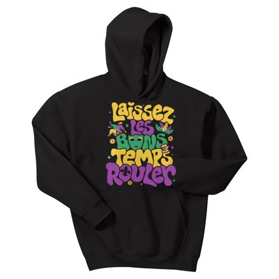 Laissez Les Bons Temps Rouler Mardi Gras Kids Hoodie