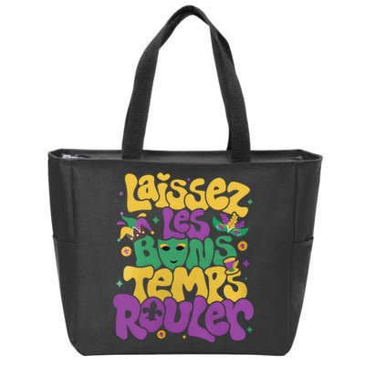 Laissez Les Bons Temps Rouler Mardi Gras Zip Tote Bag