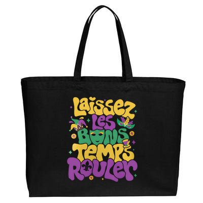 Laissez Les Bons Temps Rouler Mardi Gras Cotton Canvas Jumbo Tote