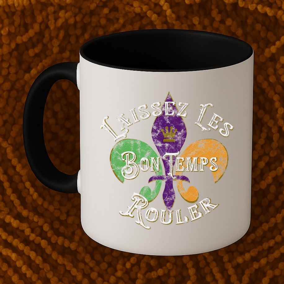 Laissez Les Bon Temps Rouler Mardi Gras 2024 Fleur De Lis Mug