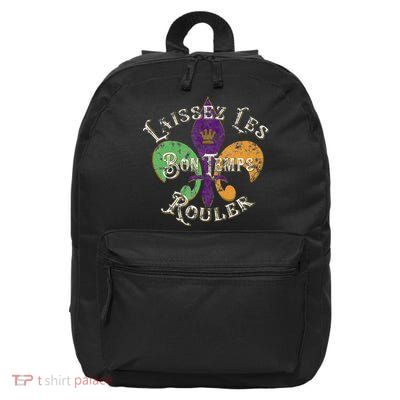Laissez Les Bon Temps Rouler Mardi Gras 2024 Fleur De Lis 16 in Basic Backpack