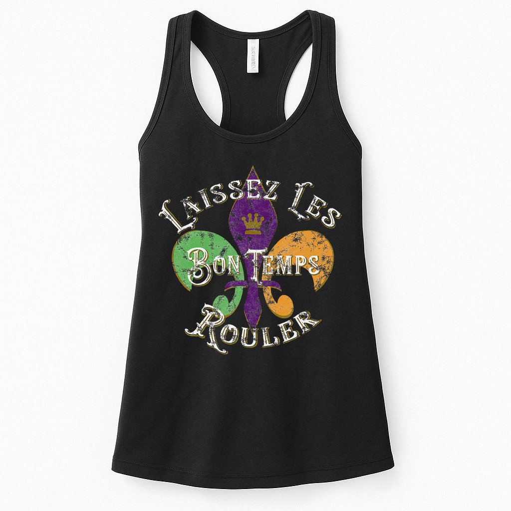 Laissez Les Bon Temps Rouler Mardi Gras 2024 Fleur De Lis Womens Tank Top