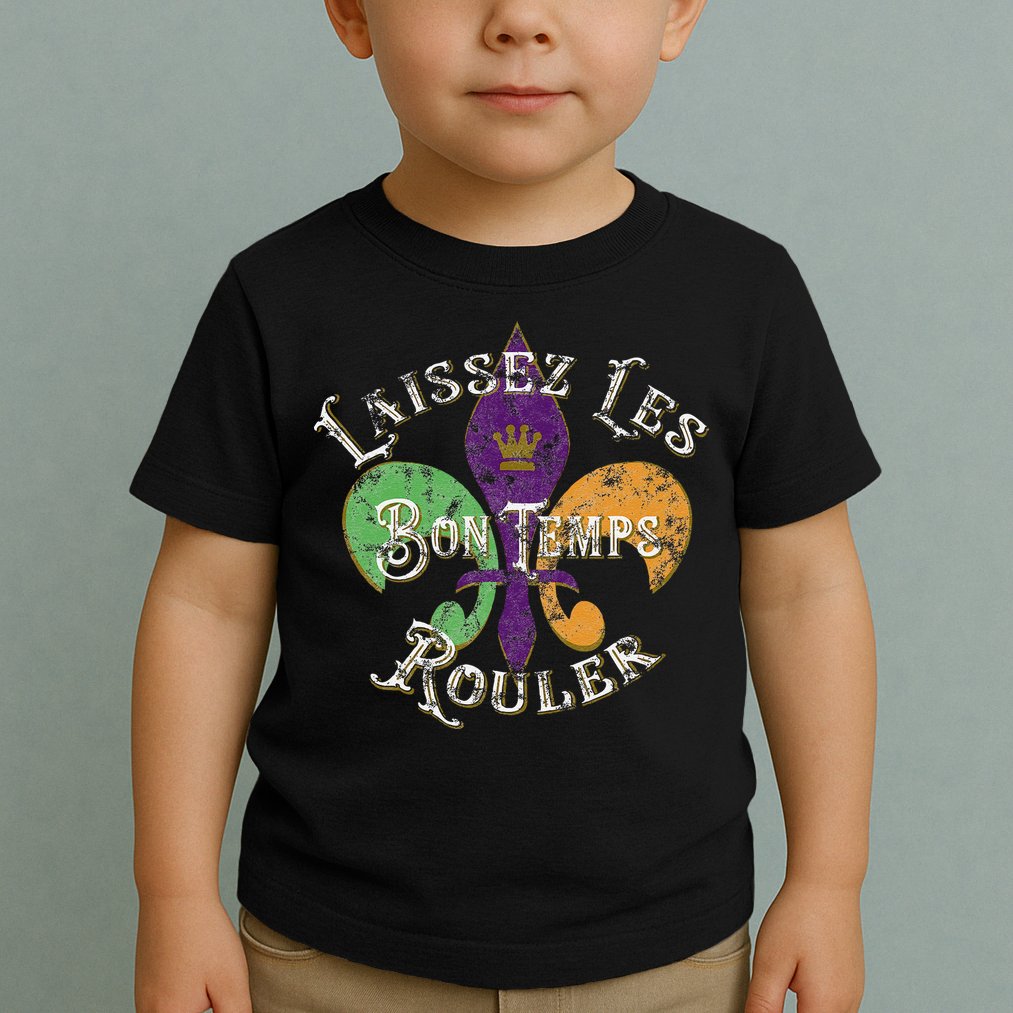 Laissez Les Bon Temps Rouler Mardi Gras 2024 Fleur De Lis Toddler T-Shirt