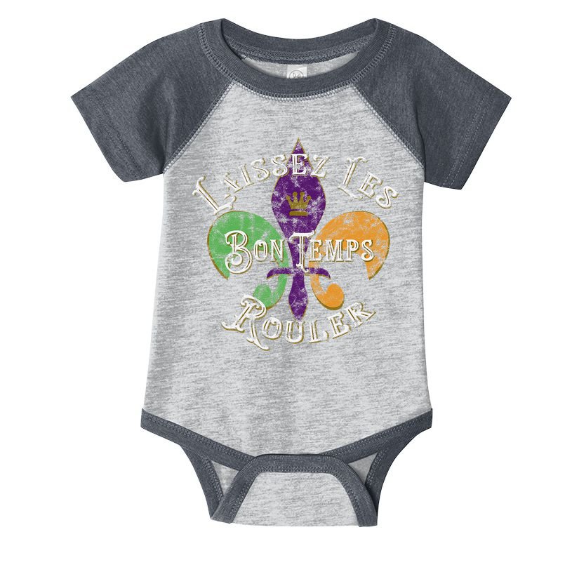Laissez Les Bon Temps Rouler Mardi Gras 2024 Fleur De Lis Infant Baby Jersey Bodysuit
