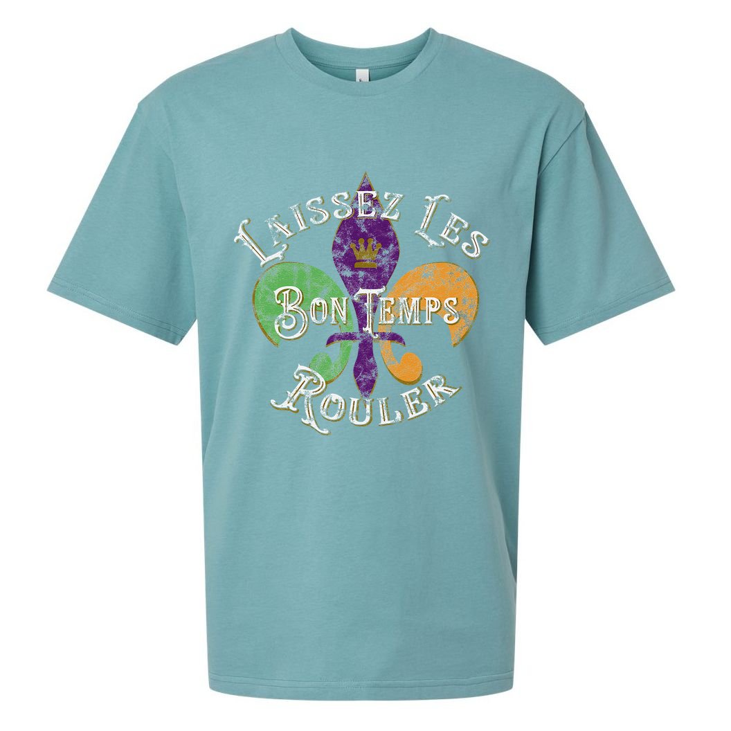 Laissez Les Bon Temps Rouler Mardi Gras 2024 Fleur De Lis Sueded Cloud Jersey T-Shirt