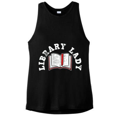 Library Librarian Bookworm Reading Books Ladies PosiCharge Tri-Blend Wicking Tank