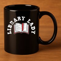 Library Librarian Bookworm Reading Books 11oz C Handle Ceramic Mug