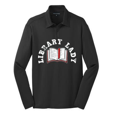 Library Librarian Bookworm Reading Books Silk Touch Performance Long Sleeve Polo