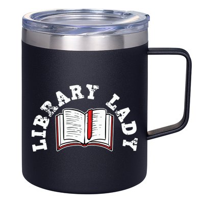 Library Librarian Bookworm Reading Books 12oz Stainless Steel Coffee Mug