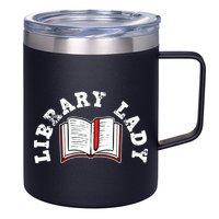 Library Librarian Bookworm Reading Books 12oz Stainless Steel Coffee Mug