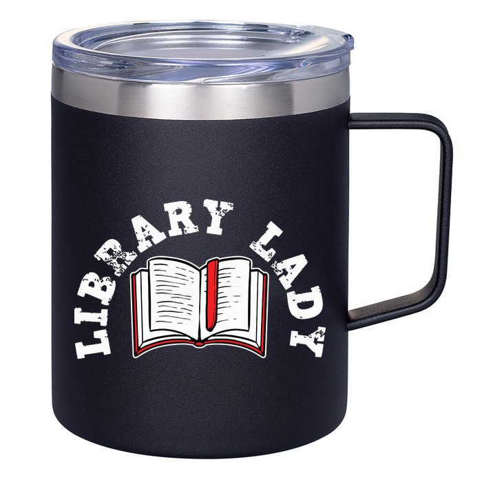 Library Librarian Bookworm Reading Books 12oz Stainless Steel Coffee Mug