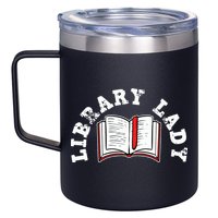 Library Librarian Bookworm Reading Books 12oz Stainless Steel Coffee Mug