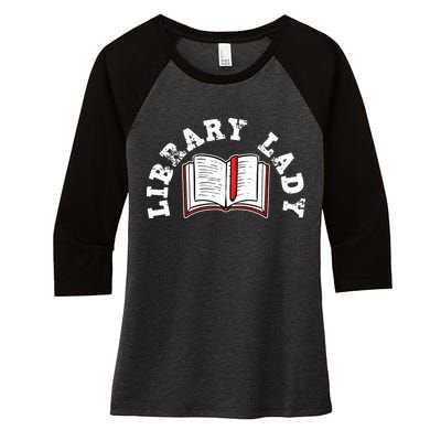 Library Librarian Bookworm Reading Books Women's Tri-Blend 3/4-Sleeve Raglan Shirt