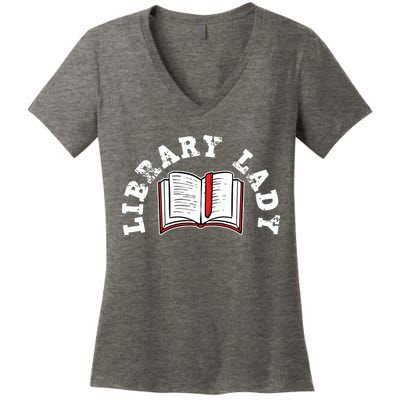 Library Librarian Bookworm Reading Books Women's V-Neck T-Shirt