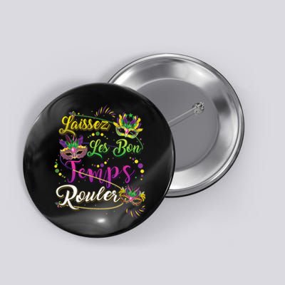 Laissez Les Bon Temps Rouler Mardi Gras Beads Tee   Button