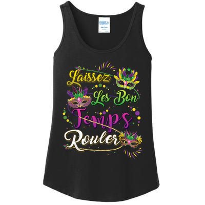 Laissez Les Bon Temps Rouler Mardi Gras Beads Tee   Ladies Essential Tank