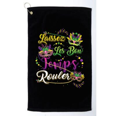 Laissez Les Bon Temps Rouler Mardi Gras Beads Tee   Platinum Collection Golf Towel