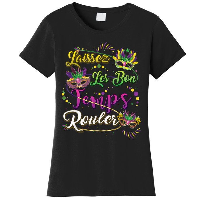 Laissez Les Bon Temps Rouler Mardi Gras Beads Tee   Women's T-Shirt