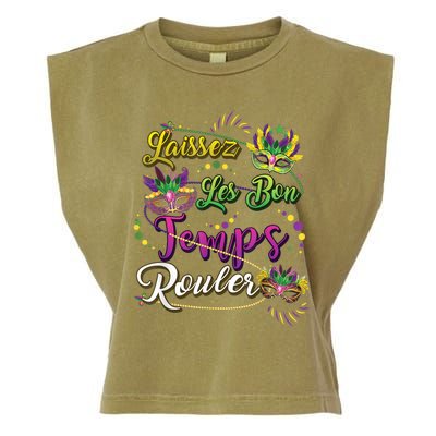 Laissez Les Bon Temps Rouler Mardi Gras Beads Tee   Garment-Dyed Women's Muscle Tee