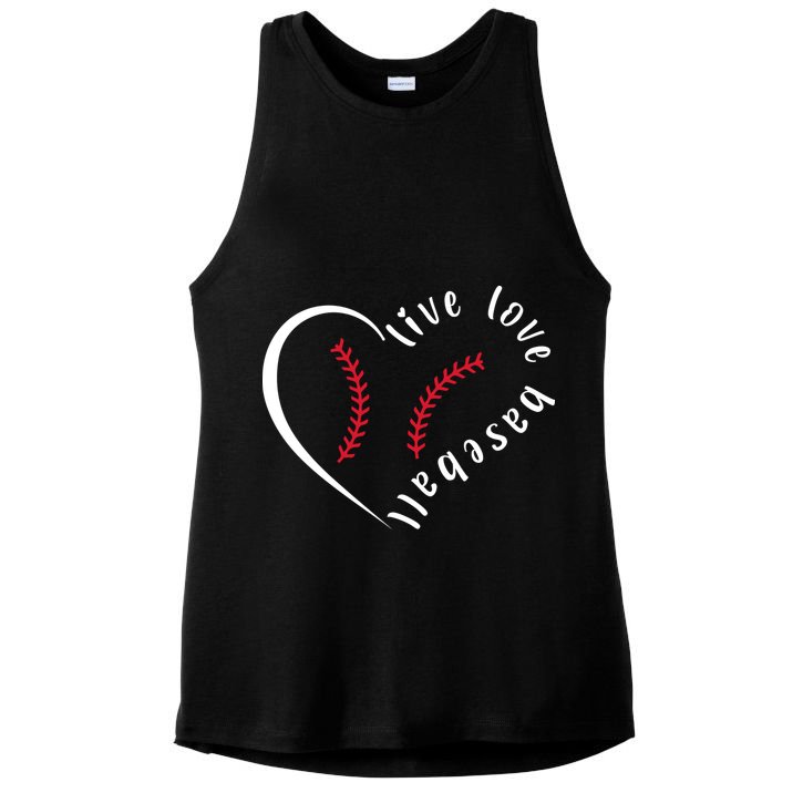 Live Love Baseball Funny Gift Baseball Lover Ladies PosiCharge Tri-Blend Wicking Tank