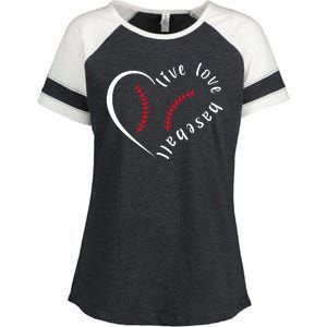 Live Love Baseball Funny Gift Baseball Lover Enza Ladies Jersey Colorblock Tee