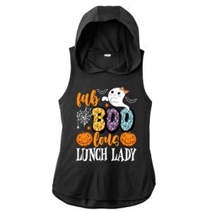 Lunch Lady Boo Halloween Festive Cute Ladies PosiCharge Tri-Blend Wicking Draft Hoodie Tank