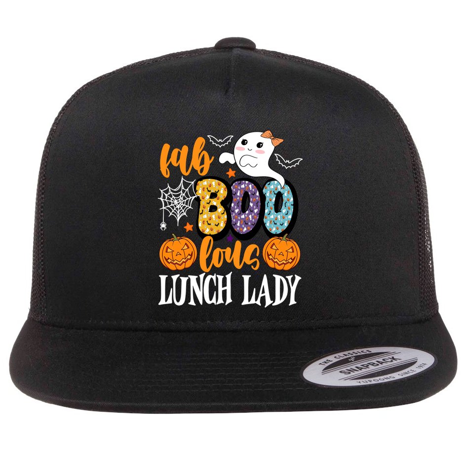 Lunch Lady Boo Halloween Festive Cute Flat Bill Trucker Hat