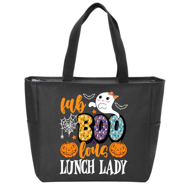 Lunch Lady Boo Halloween Festive Cute Zip Tote Bag