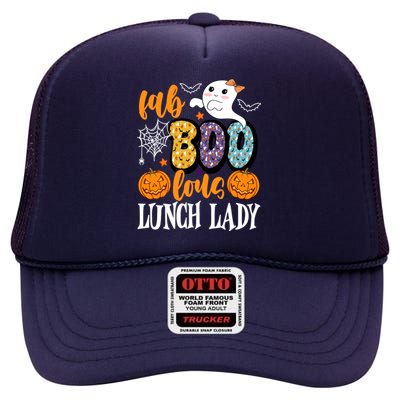 Lunch Lady Boo Halloween Festive Cute High Crown Mesh Back Trucker Hat