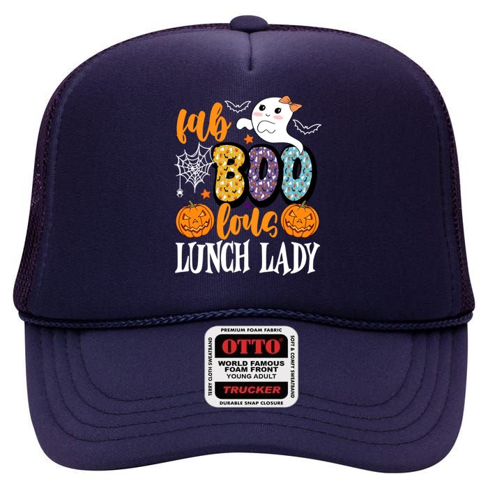 Lunch Lady Boo Halloween Festive Cute High Crown Mesh Back Trucker Hat