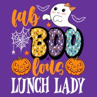 Lunch Lady Boo Halloween Festive Cute Button