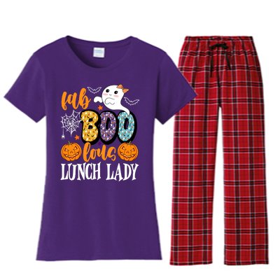 Lunch Lady Boo Halloween Festive Cute Women's Flannel Pajama Set