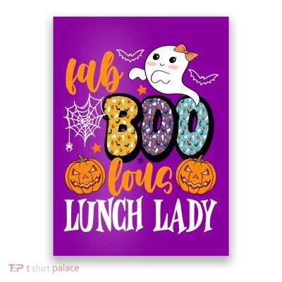 Lunch Lady Boo Halloween Festive Cute Poster