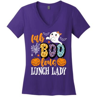Lunch Lady Boo Halloween Festive Cute Women's V-Neck T-Shirt
