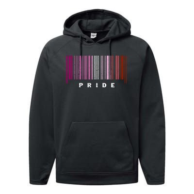 LGBT LESBIAN BARCODE Lesbian Flag LGBTQ Ally Pride Month Performance Fleece Hoodie