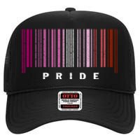 LGBT LESBIAN BARCODE Lesbian Flag LGBTQ Ally Pride Month High Crown Mesh Back Trucker Hat