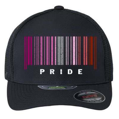 LGBT LESBIAN BARCODE Lesbian Flag LGBTQ Ally Pride Month Flexfit Unipanel Trucker Cap