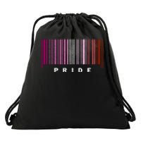 LGBT LESBIAN BARCODE Lesbian Flag LGBTQ Ally Pride Month Drawstring Bag