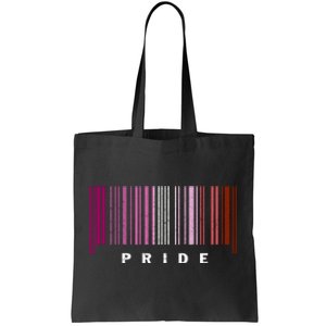 LGBT LESBIAN BARCODE Lesbian Flag LGBTQ Ally Pride Month Tote Bag