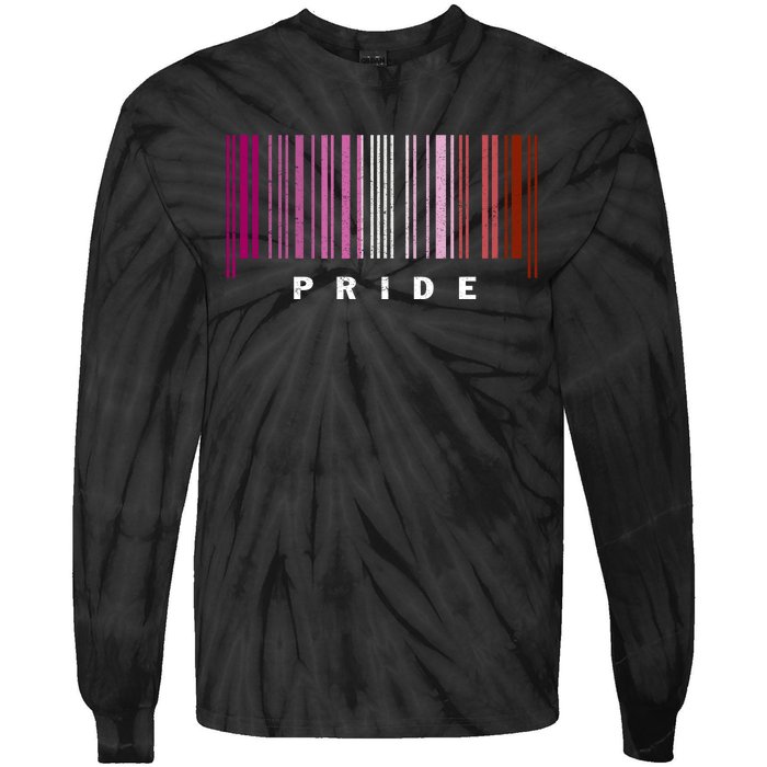 LGBT LESBIAN BARCODE Lesbian Flag LGBTQ Ally Pride Month Tie-Dye Long Sleeve Shirt