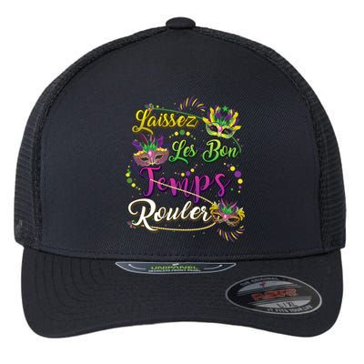 Laissez Les Bon Temps Rouler Mardi Gras Beads Tee Cool Gift Flexfit Unipanel Trucker Cap