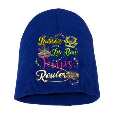 Laissez Les Bon Temps Rouler Mardi Gras Beads Tee Cool Gift Short Acrylic Beanie