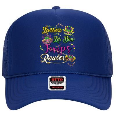 Laissez Les Bon Temps Rouler Mardi Gras Beads Tee Cool Gift High Crown Mesh Back Trucker Hat