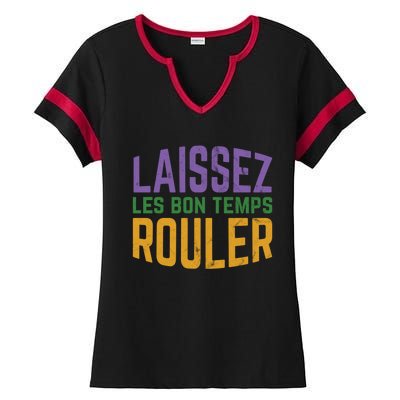 Laissez Les Bon Temps Rouler Mardi Gras Gift Ladies Halftime Notch Neck Tee