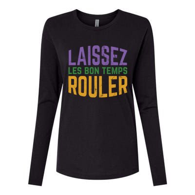 Laissez Les Bon Temps Rouler Mardi Gras Gift Womens Cotton Relaxed Long Sleeve T-Shirt